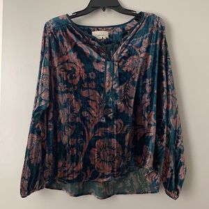 Anthropologie Velvet Blouse